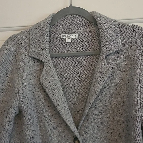 J. Crew Mercantile Lambs Wool Blend Sweater Jacket Button Front Pockets Women XS - Picture 2 of 10
